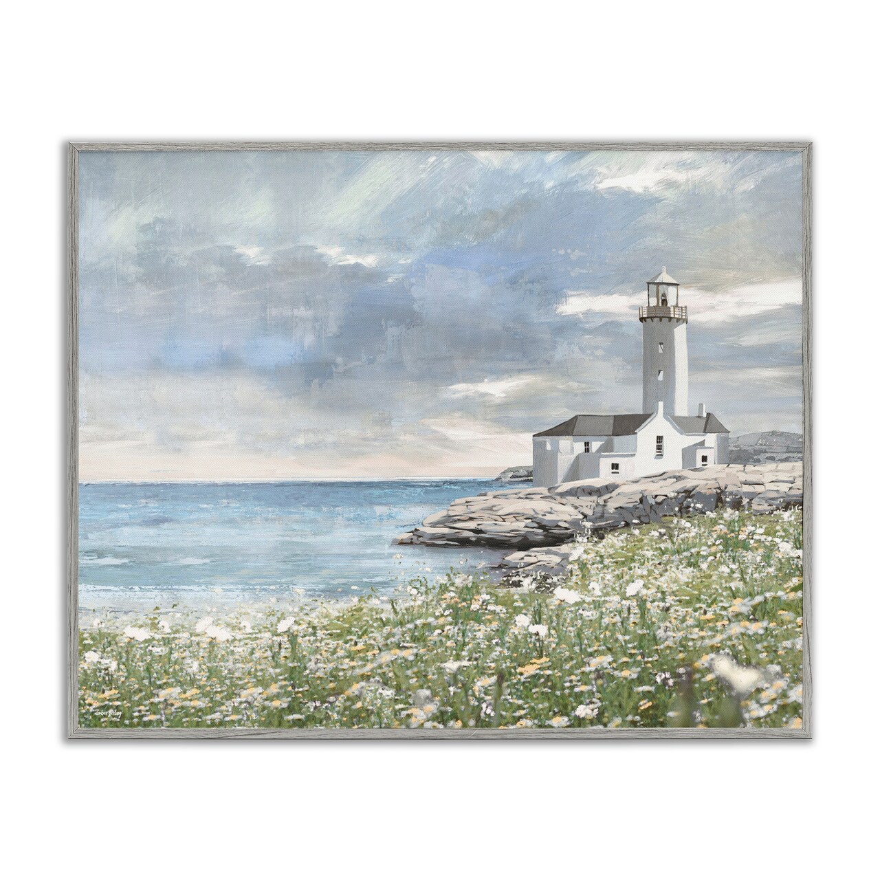 Stupell Industries Coastal Guardian Lighthouse Framed Giclee, design by Amber Sterling